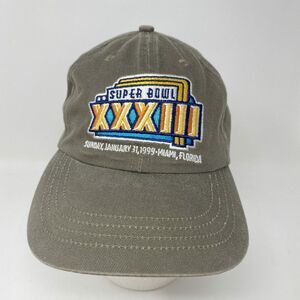 VTG 90s Super‎ Bowl XXXIII Strapback Hat NFL Football Broncos Falcons 1999 Dad